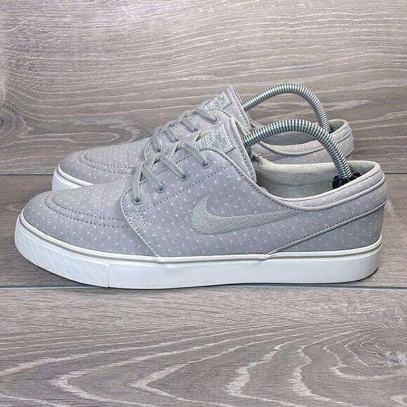 Nike SB Zoom Stefan Janoski Men’s Sz 9 Gray White Canvas PRM Polka Dot Sneakers - Picture 3 of 11